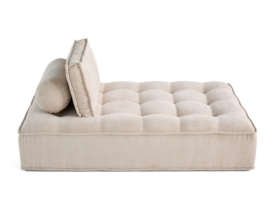 Module d'assise méridienne 2 places en velours texturé Marisol