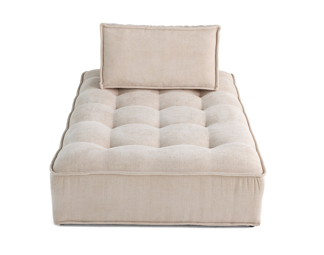 Module d'assise méridienne 2 places en velours texturé Marisol