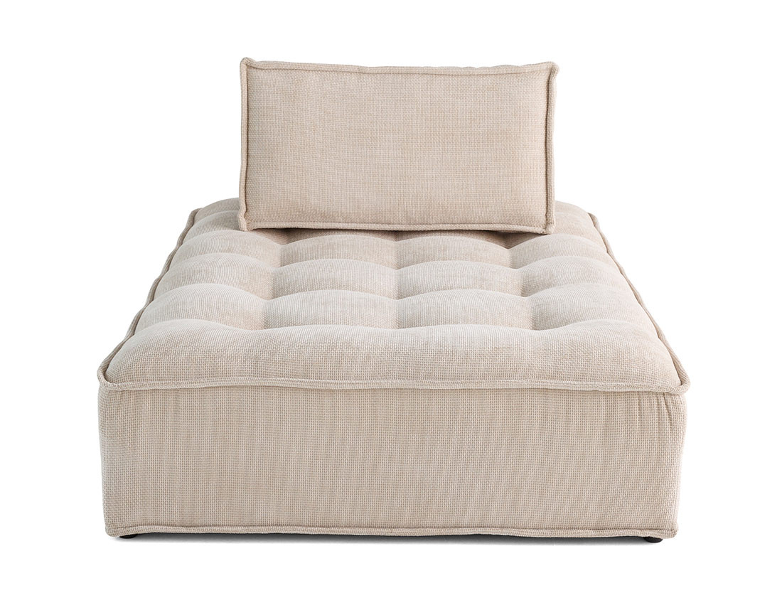 Module d'assise méridienne 2 places en velours texturé Marisol