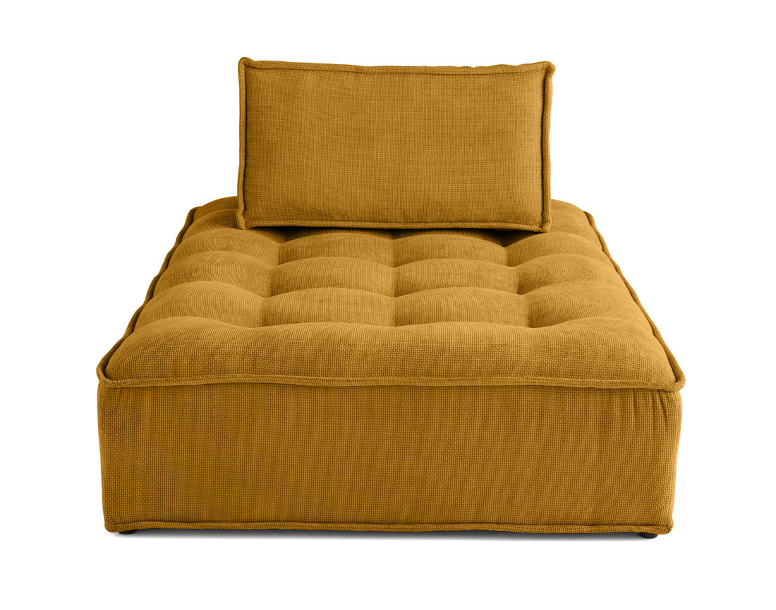 Module d'assise méridienne 2 places en velours texturé Marisol