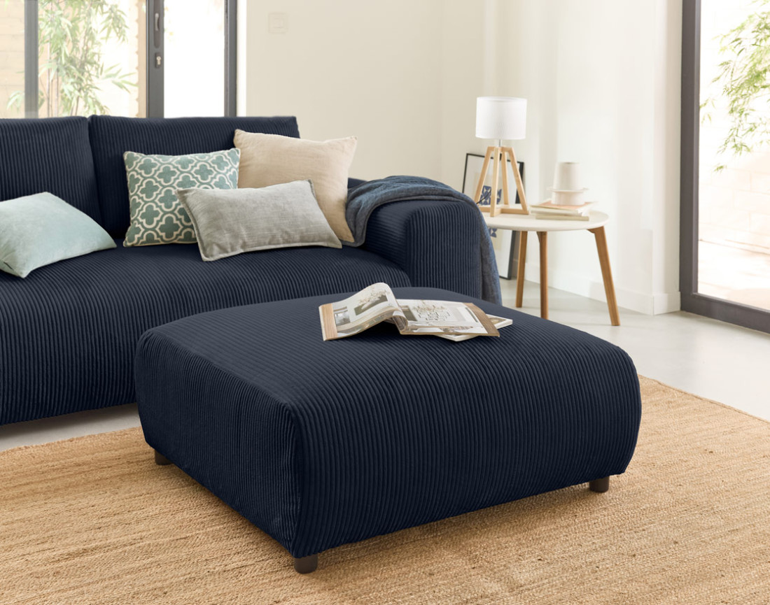 Pouf modulable en velours côtelé Garance
