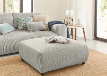Pouf modulable en velours côtelé Garance