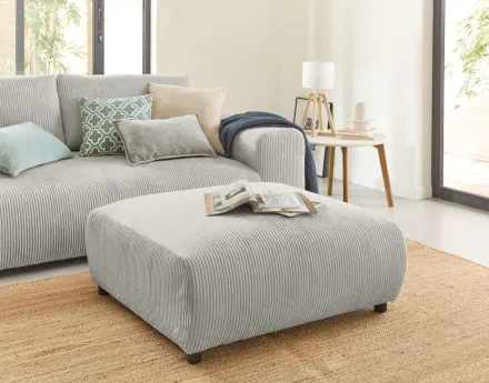 Pouf modulable en velours côtelé Garance