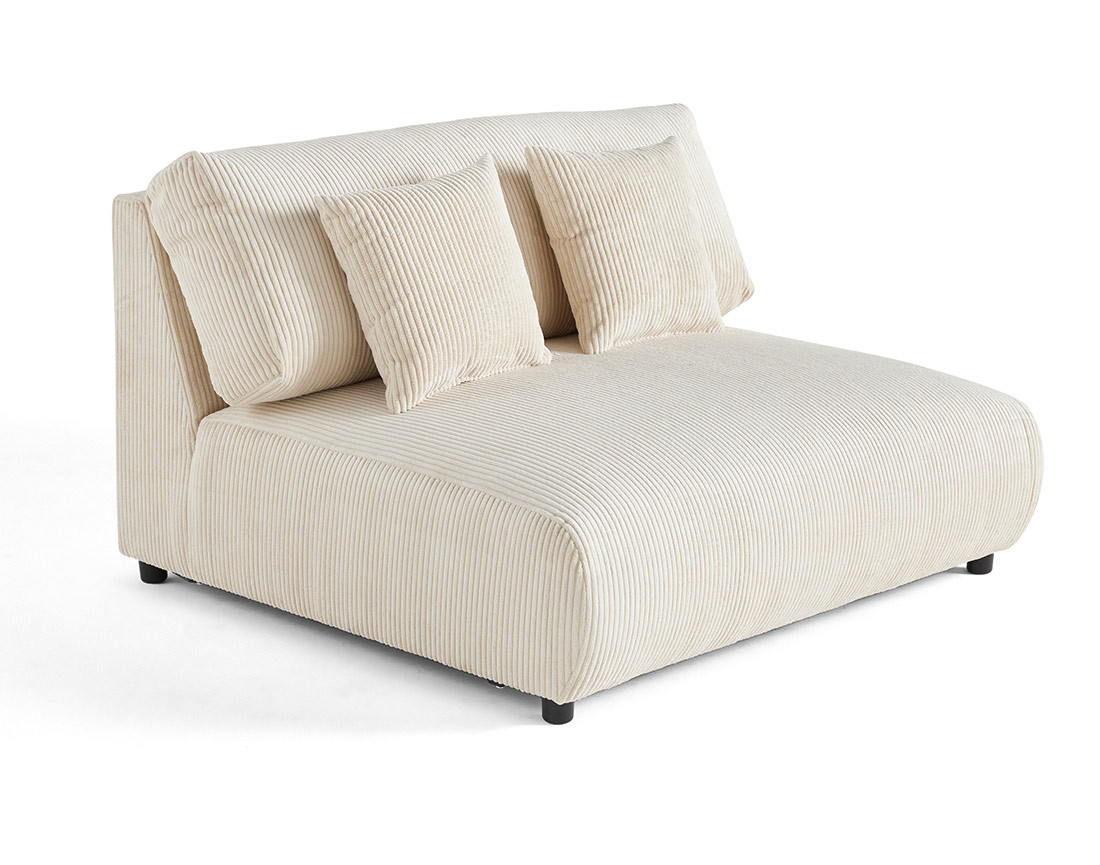 Module d'assise 2 places sans accoudoirs en velours côtelé Garance