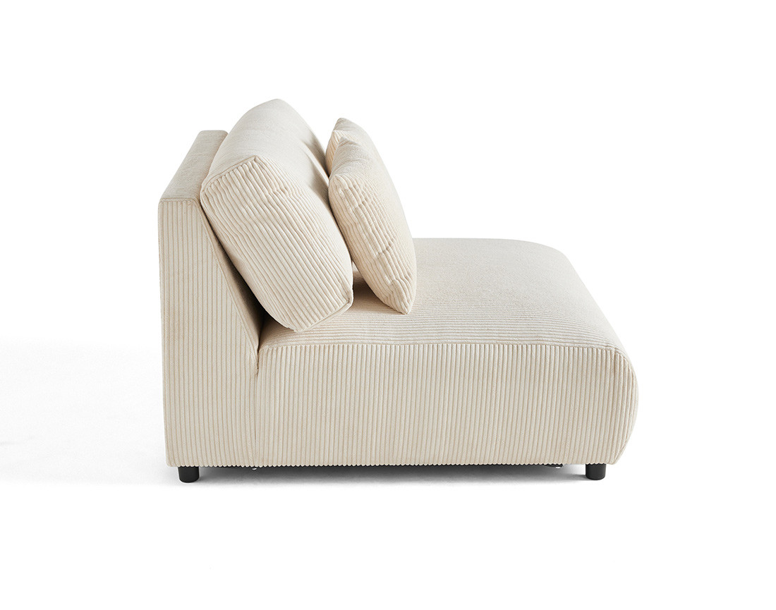 Module d'assise 2 places sans accoudoirs en velours côtelé Garance