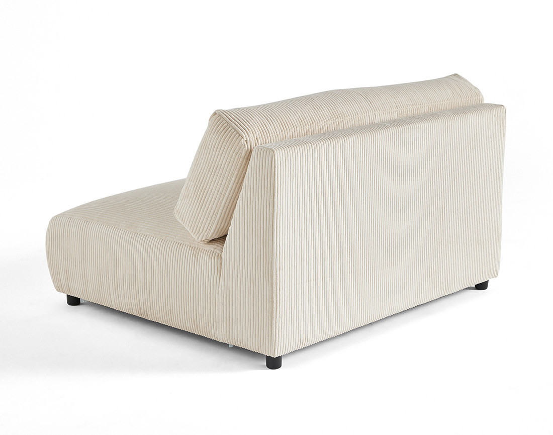 Module d'assise 2 places sans accoudoirs en velours côtelé Garance