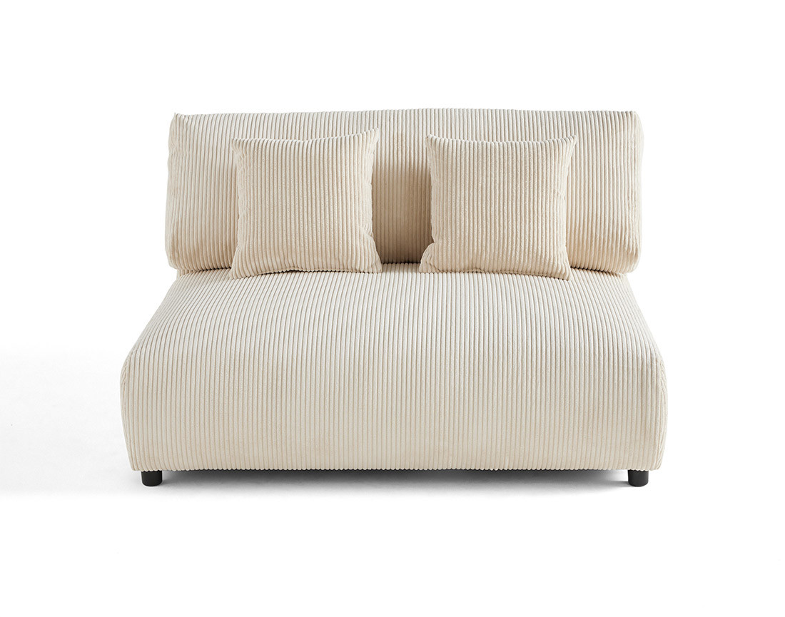 Module d'assise 2 places sans accoudoirs en velours côtelé Garance