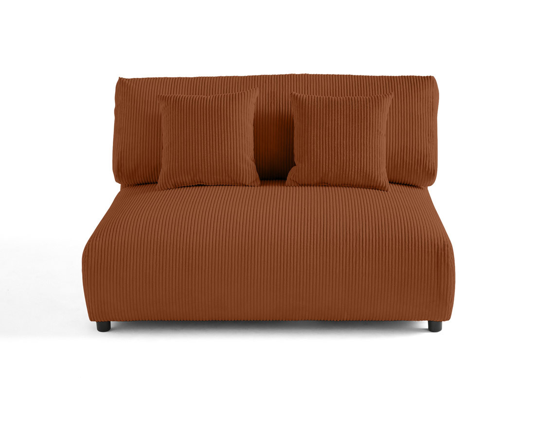 Module d'assise 2 places sans accoudoirs en velours côtelé Garance