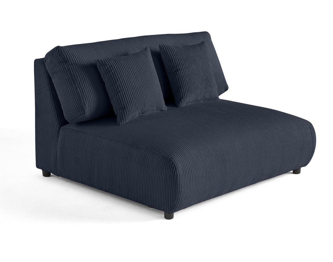 Module d'assise 2 places sans accoudoirs en velours côtelé Garance