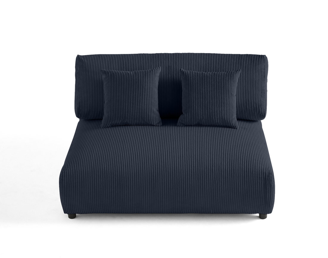 Module d'assise 2 places sans accoudoirs en velours côtelé Garance