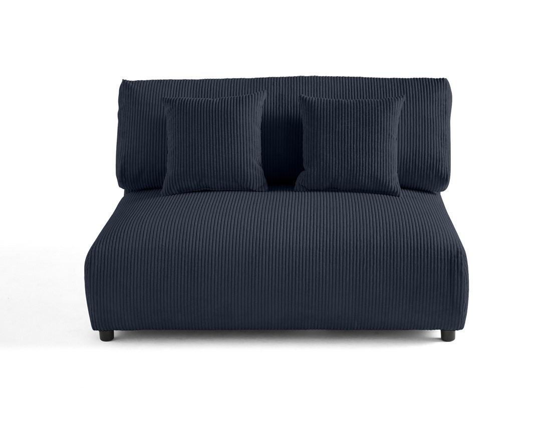 Module d'assise 2 places sans accoudoirs en velours côtelé Garance