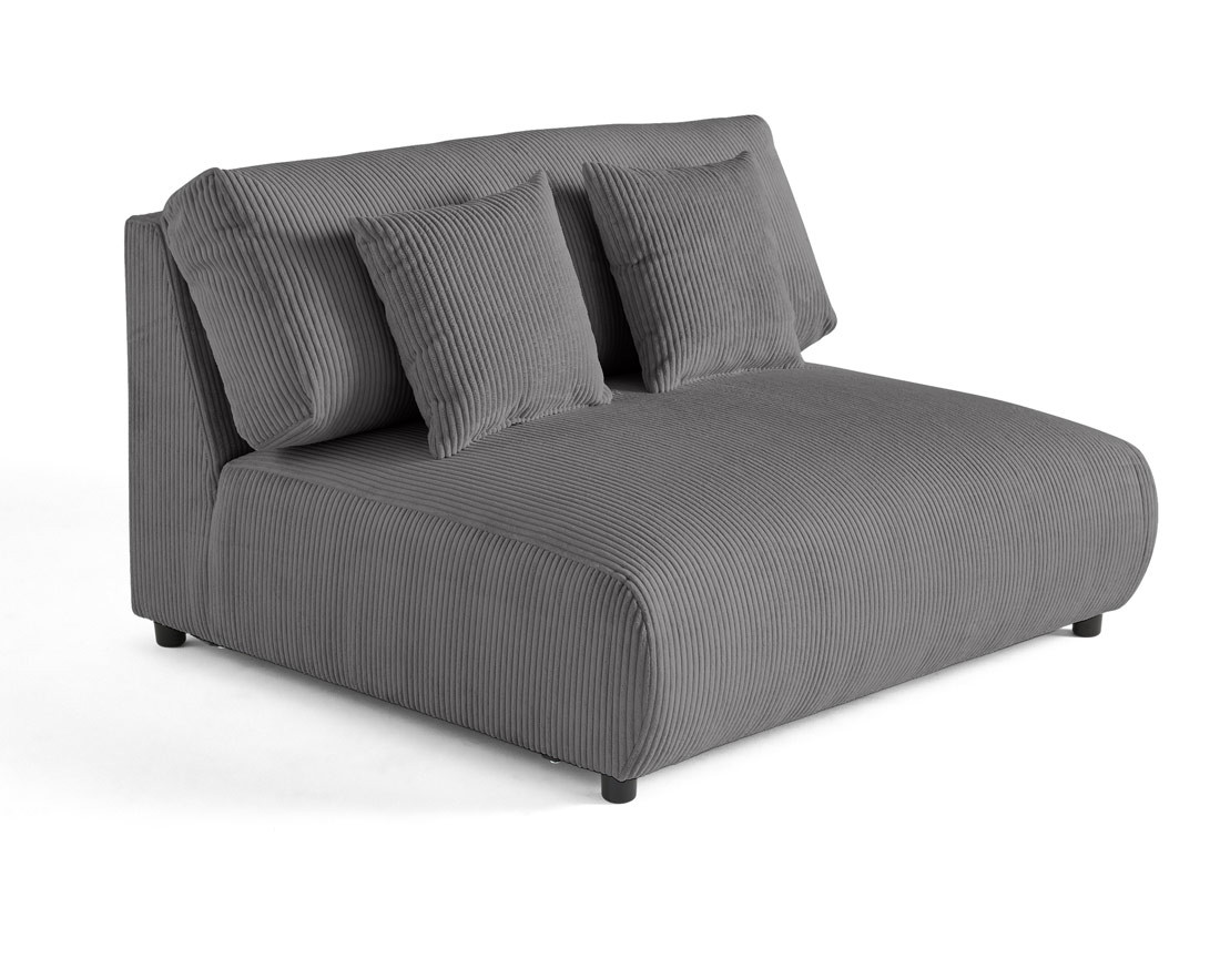 Module d'assise 2 places sans accoudoirs en velours côtelé Garance