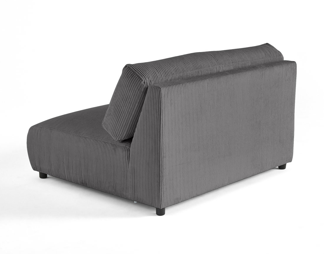 Module d'assise 2 places sans accoudoirs en velours côtelé Garance