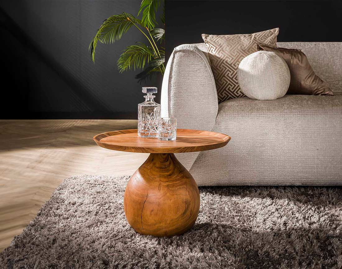Table basse en bois massif d'acacia 60 cm Raja