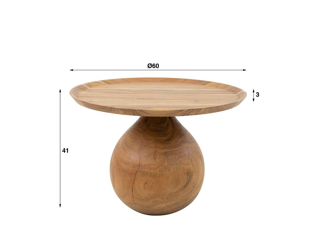 Table basse en bois massif d'acacia 60 cm Raja
