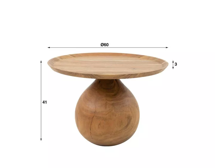 Table basse en bois massif d'acacia 60 cm Raja