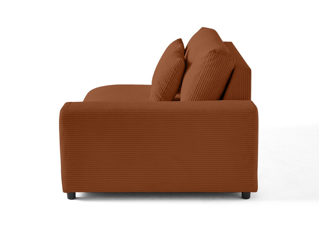 Module d'assise 2 places avec accoudoir droit en velours côtelé Garance