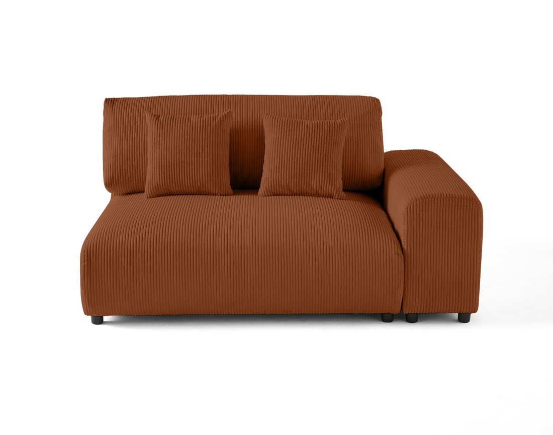 Module d'assise 2 places avec accoudoir droit en velours côtelé Garance