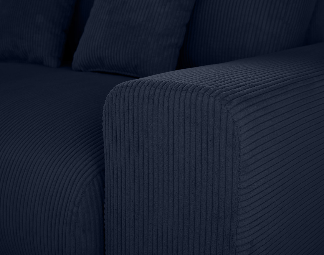 Module d'assise 2 places avec accoudoir droit en velours côtelé Garance