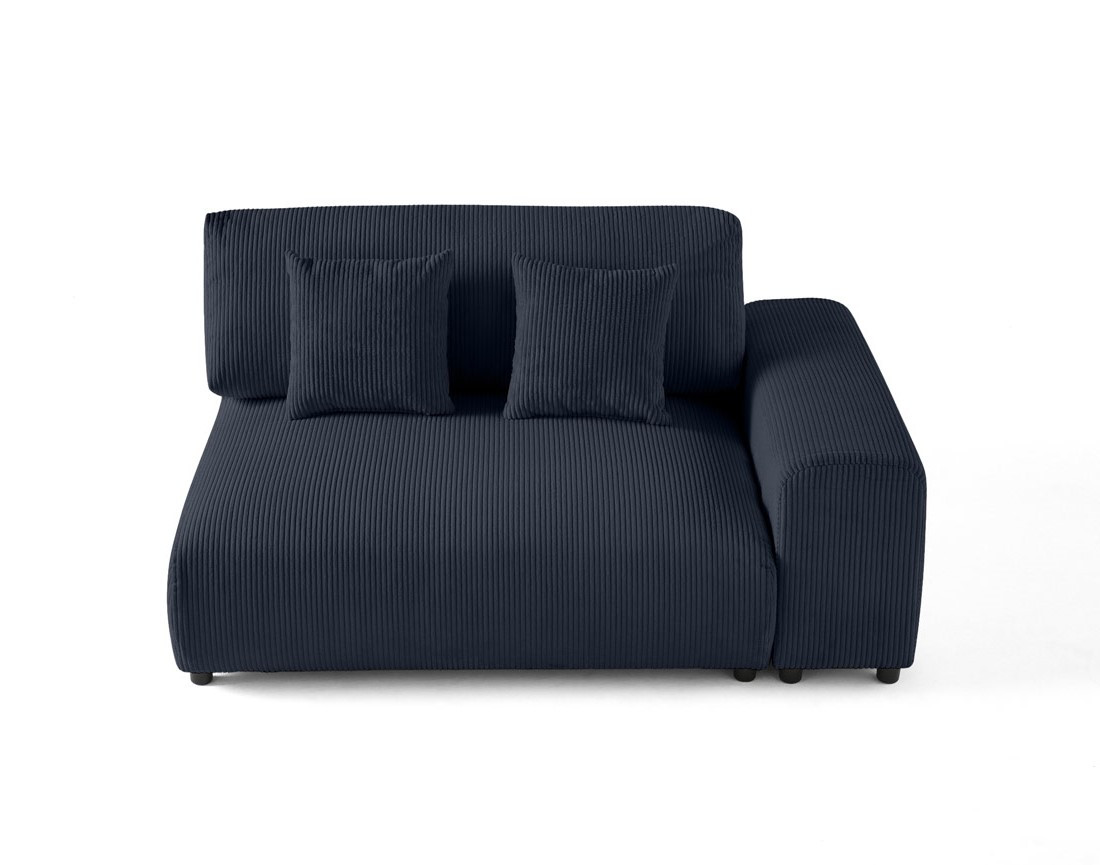 Module d'assise 2 places avec accoudoir droit en velours côtelé Garance