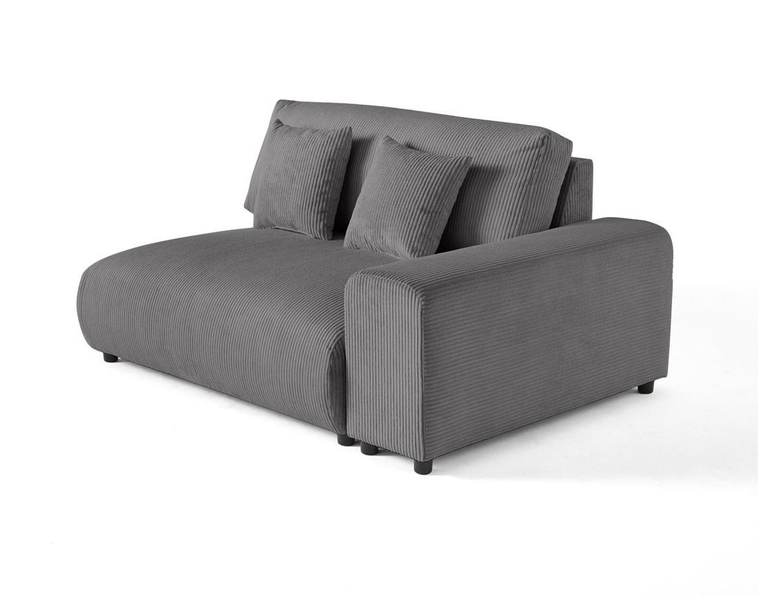 Module d'assise 2 places avec accoudoir droit en velours côtelé Garance