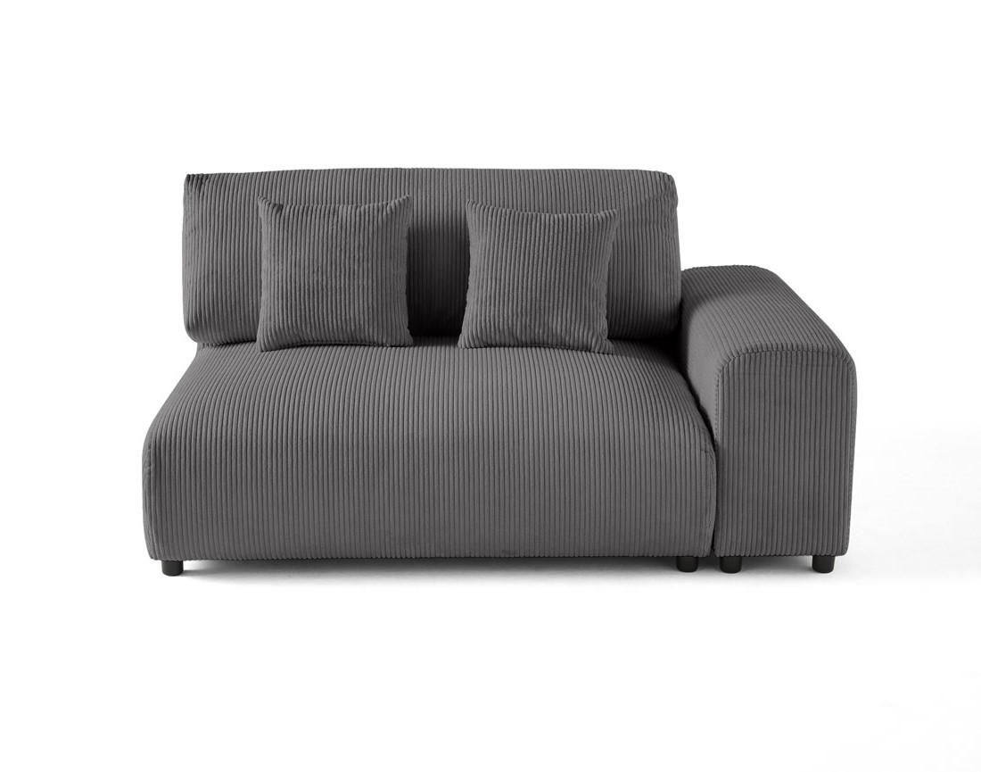 Module d'assise 2 places avec accoudoir droit en velours côtelé Garance