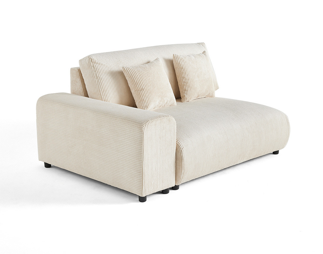 Module d'assise 2 places avec accoudoir gauche en velours côtelé Garance Module d'assise 2 places avec accoudoir gauche en velours côtelé Garance