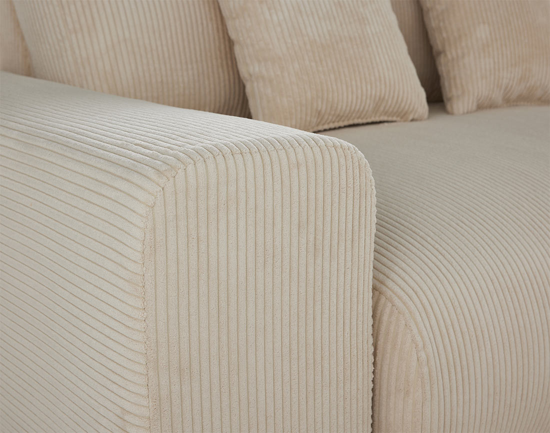 Module d'assise 2 places avec accoudoir gauche en velours côtelé Garance Module d'assise 2 places avec accoudoir gauche en velours côtelé Garance