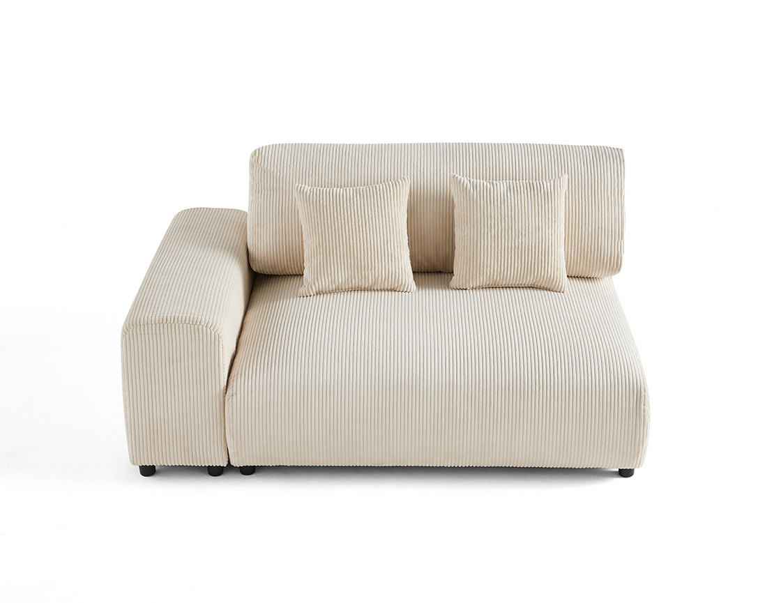 Module d'assise 2 places avec accoudoir gauche en velours côtelé Garance Module d'assise 2 places avec accoudoir gauche en velours côtelé Garance