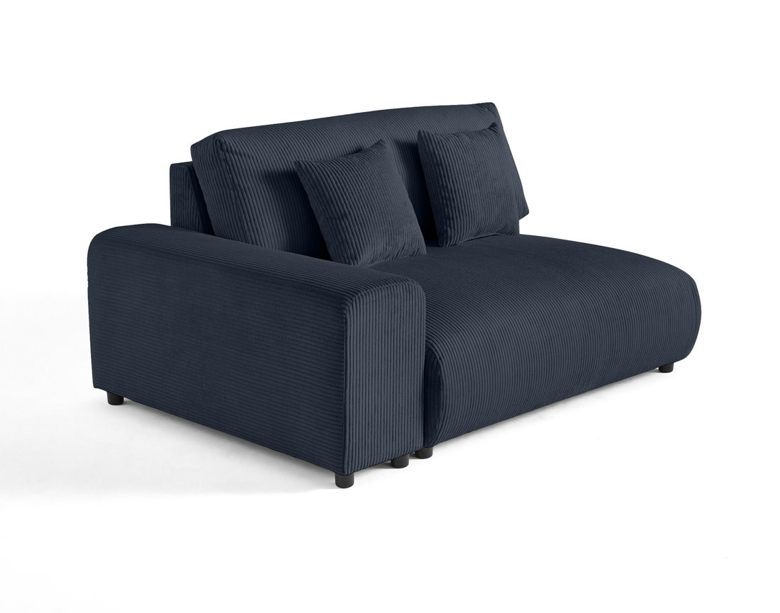 Module d'assise 2 places avec accoudoir gauche en velours côtelé Garance