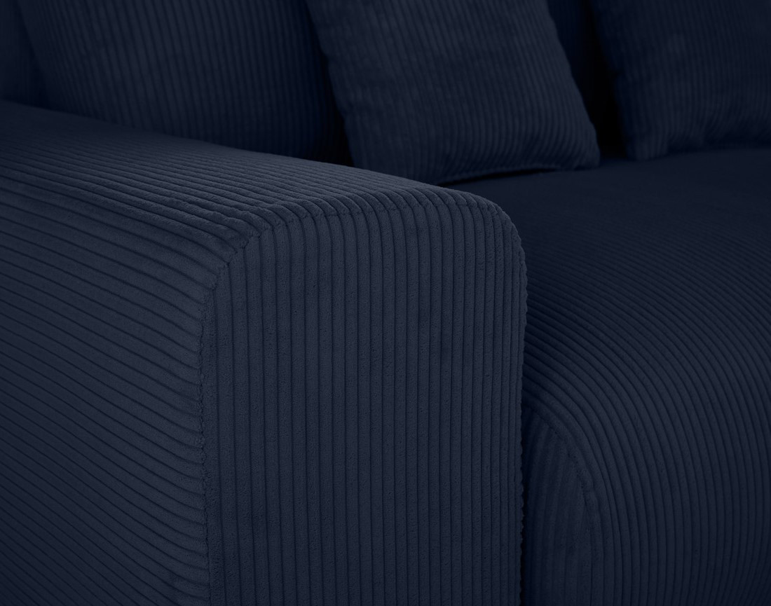 Module d'assise 2 places avec accoudoir gauche en velours côtelé Garance