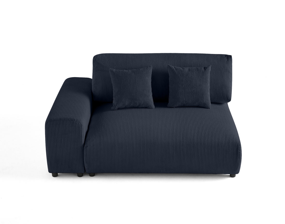 Module d'assise 2 places avec accoudoir gauche en velours côtelé Garance