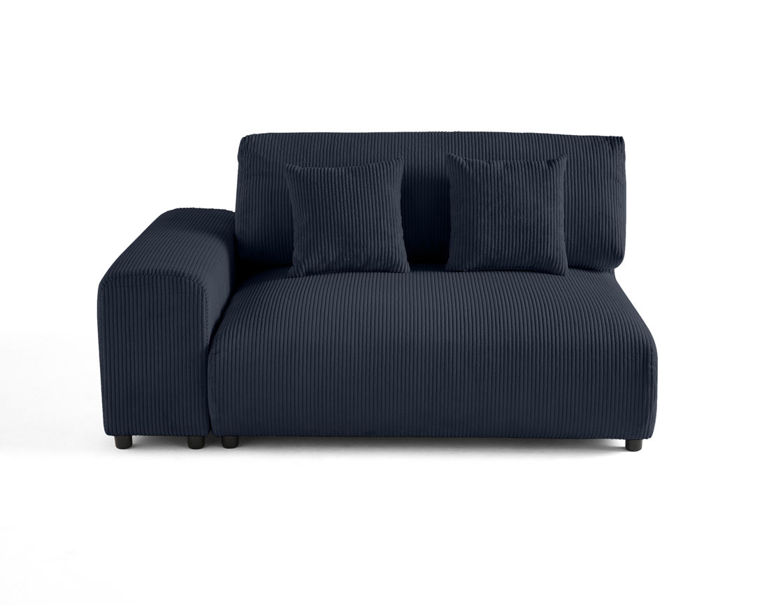 Module d'assise 2 places avec accoudoir gauche en velours côtelé Garance