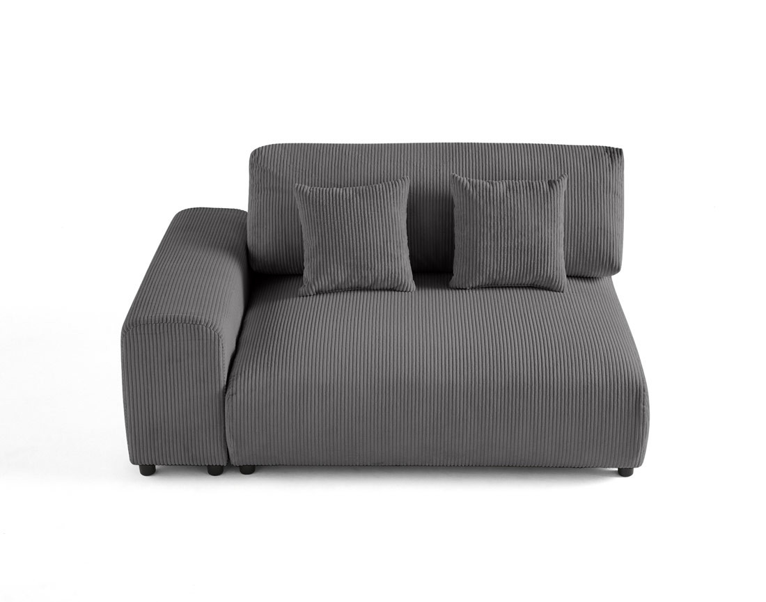 Module d'assise 2 places avec accoudoir gauche en velours côtelé Garance Module d'assise 2 places avec accoudoir gauche en velours côtelé Garance