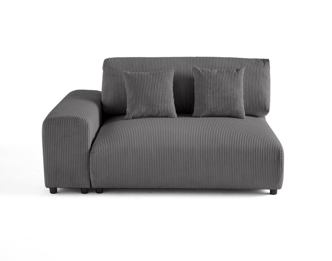 Module d'assise 2 places avec accoudoir gauche en velours côtelé Garance Module d'assise 2 places avec accoudoir gauche en velours côtelé Garance