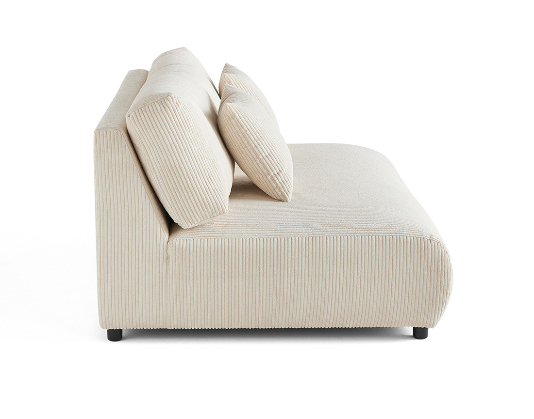 Module d'assise 3 places sans accoudoirs en velours côtelé Garance