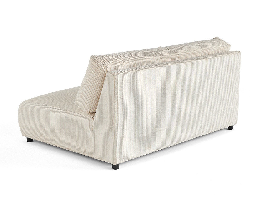 Module d'assise 3 places sans accoudoirs en velours côtelé Garance