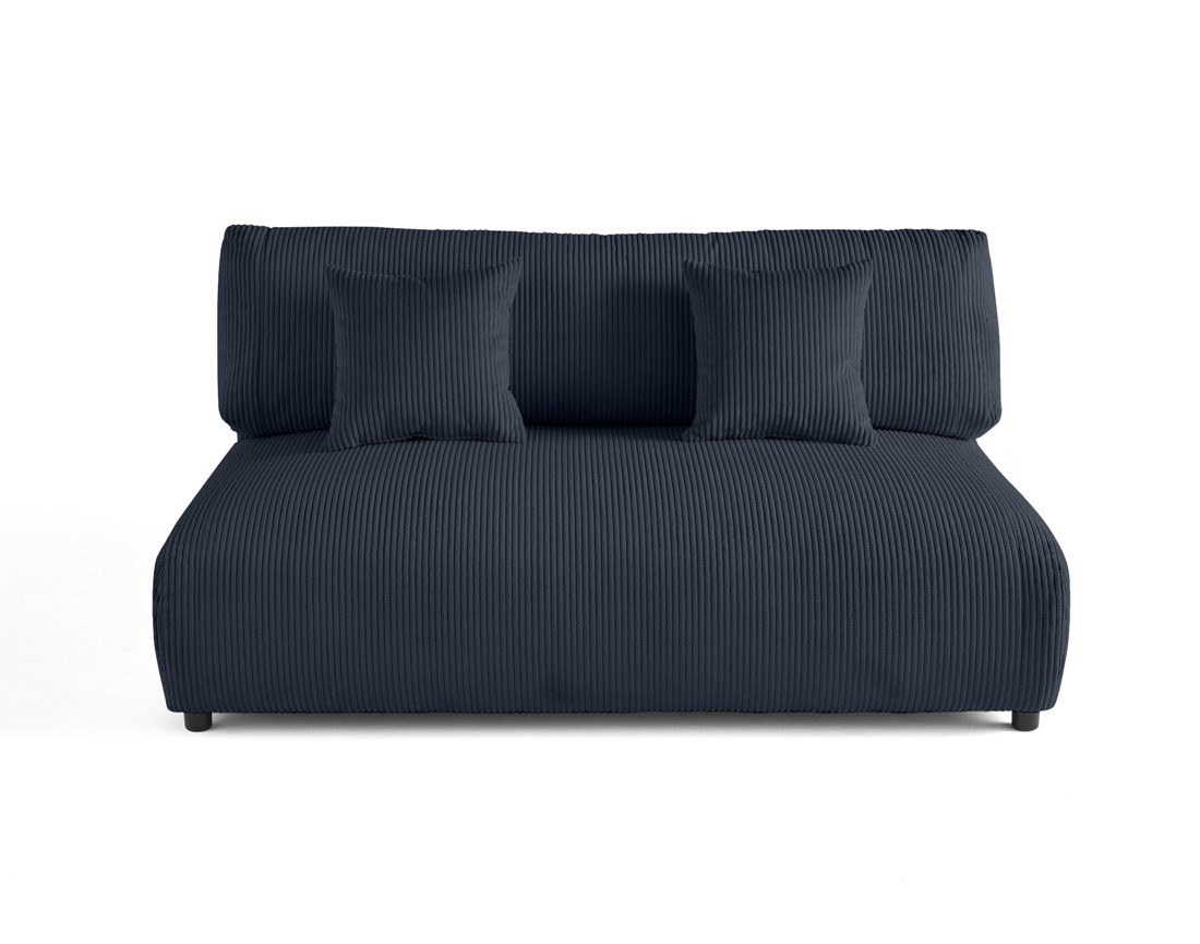 Module d'assise 3 places sans accoudoirs en velours côtelé Garance