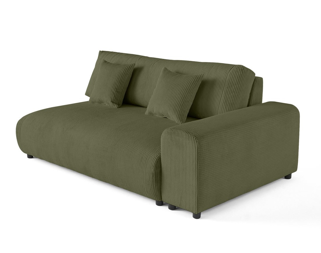 Module d'assise 3 places avec accoudoir droit en velours côtelé Garance