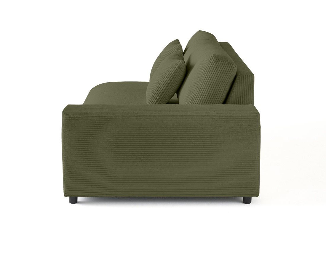 Module d'assise 3 places avec accoudoir droit en velours côtelé Garance