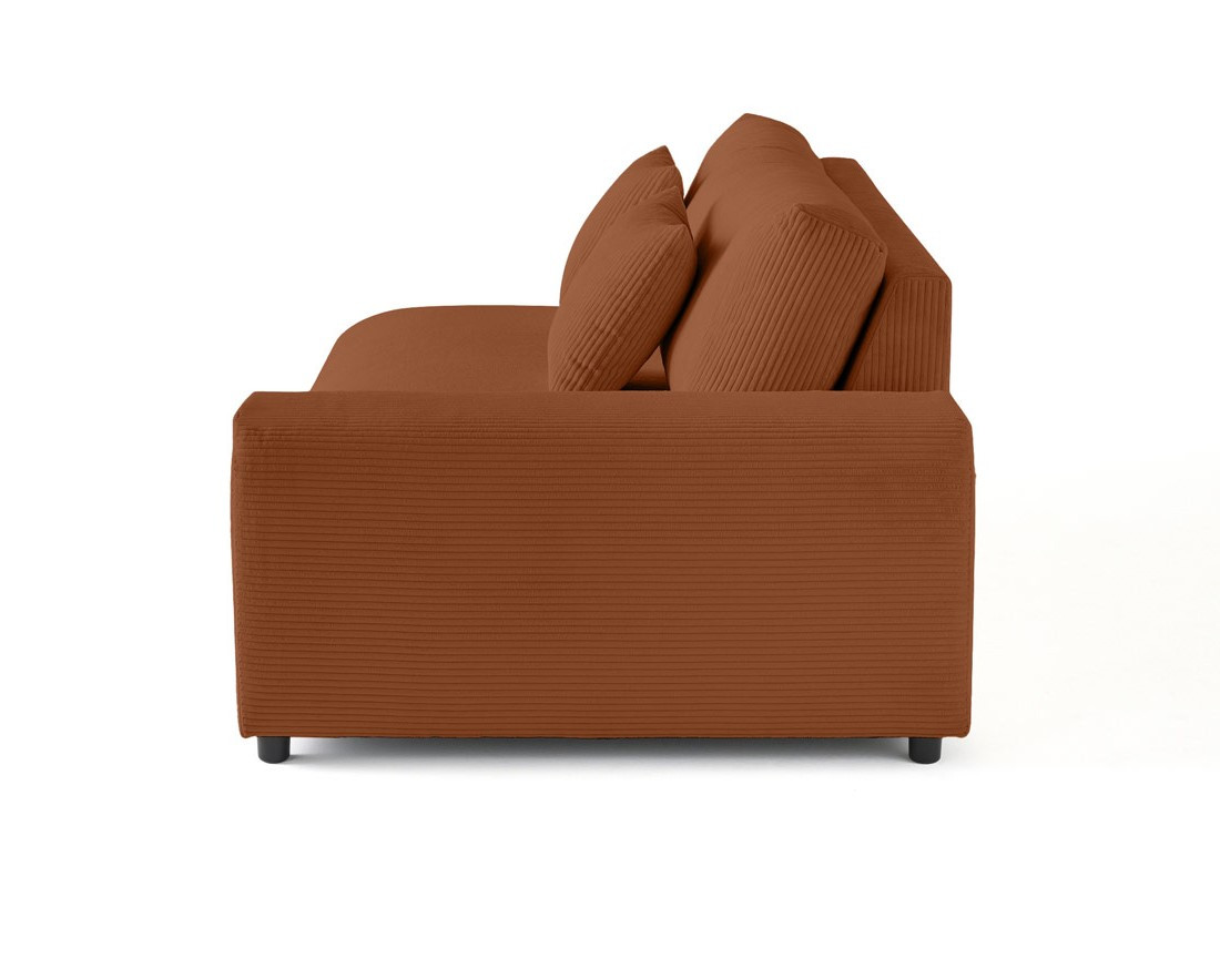 Module d'assise 3 places avec accoudoir droit en velours côtelé Garance