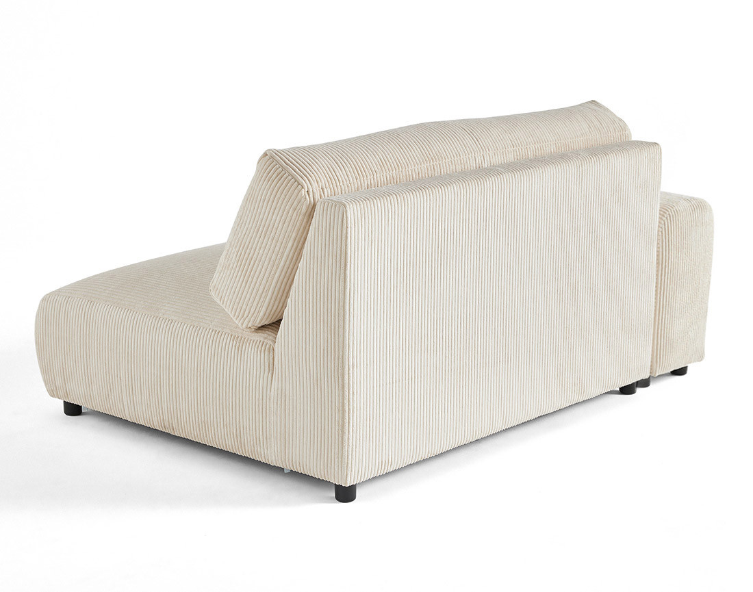 Module d'assise 3 places avec accoudoir gauche en velours côtelé Garance