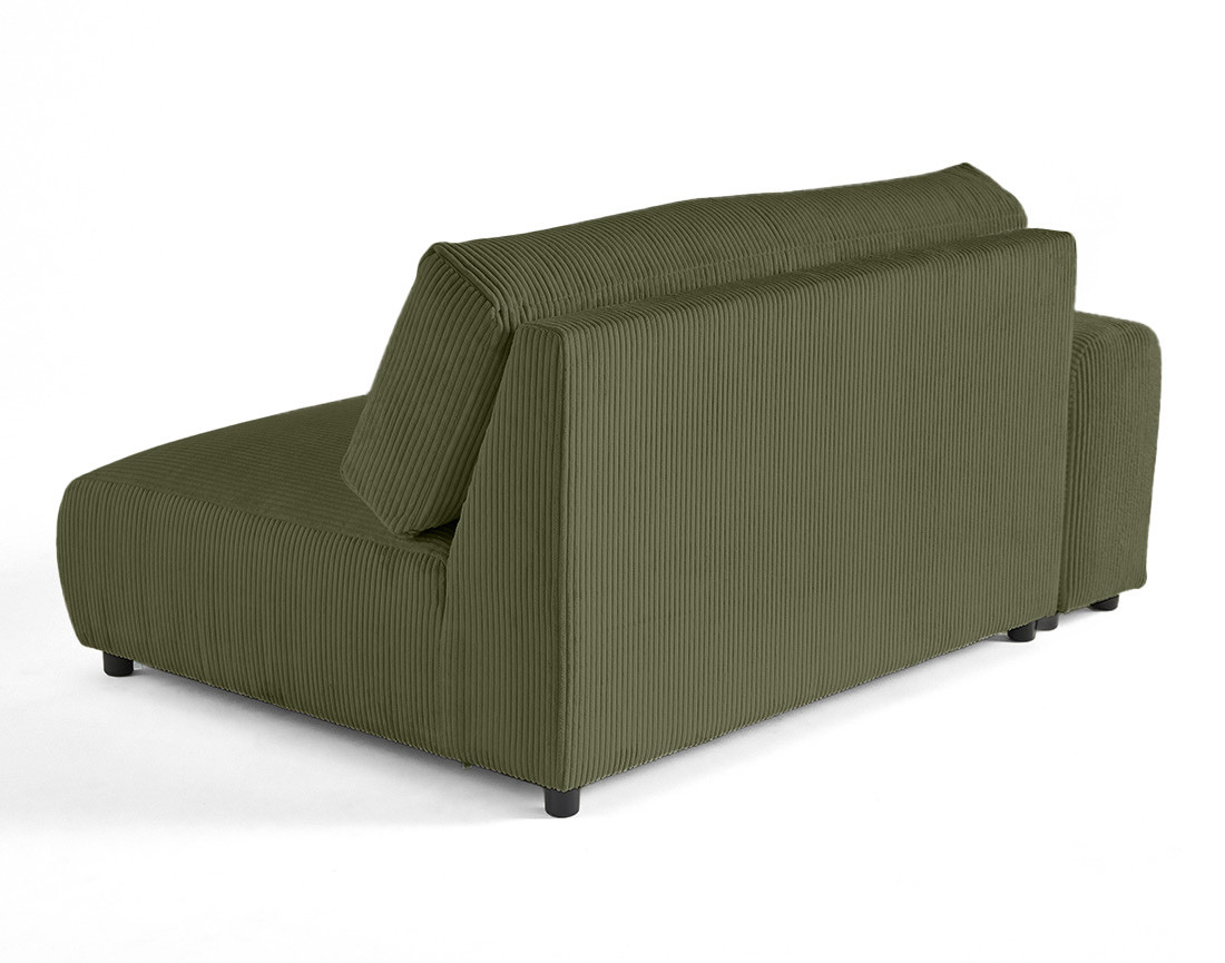 Module d'assise 3 places avec accoudoir gauche en velours côtelé Garance