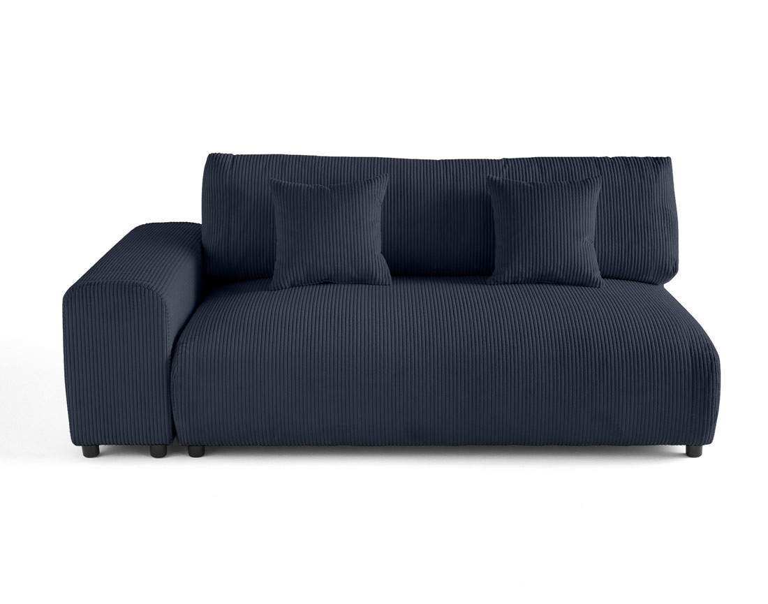 Module d'assise 3 places avec accoudoir gauche en velours côtelé Garance