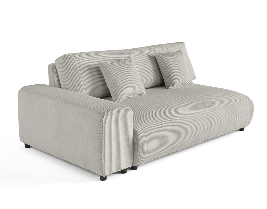 Module d'assise 3 places avec accoudoir gauche en velours côtelé Garance