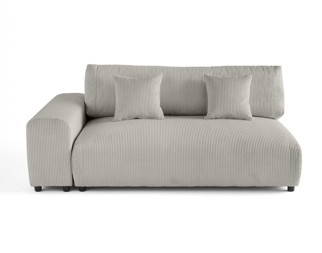 Module d'assise 3 places avec accoudoir gauche en velours côtelé Garance