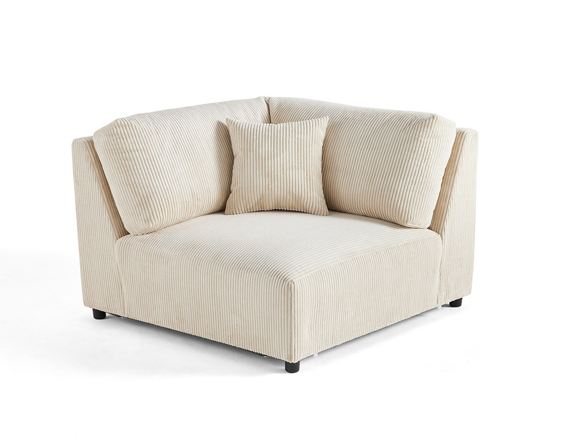 Module d'assise d'angle réversible en velours côtelé Garance