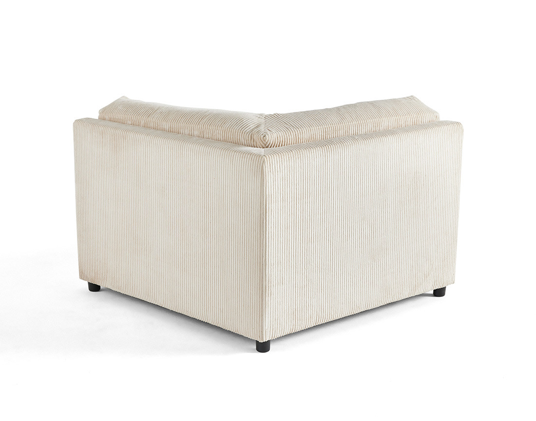 Module d'assise d'angle réversible en velours côtelé Garance