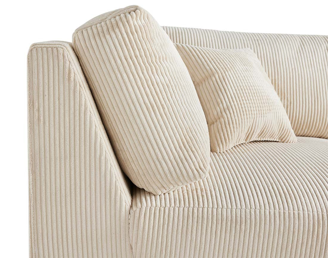 Module d'assise d'angle réversible en velours côtelé Garance