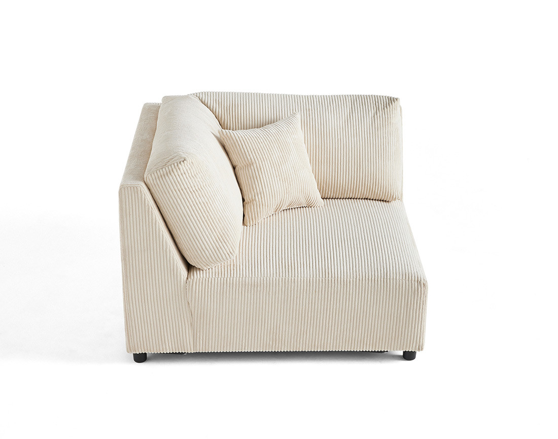 Module d'assise d'angle réversible en velours côtelé Garance